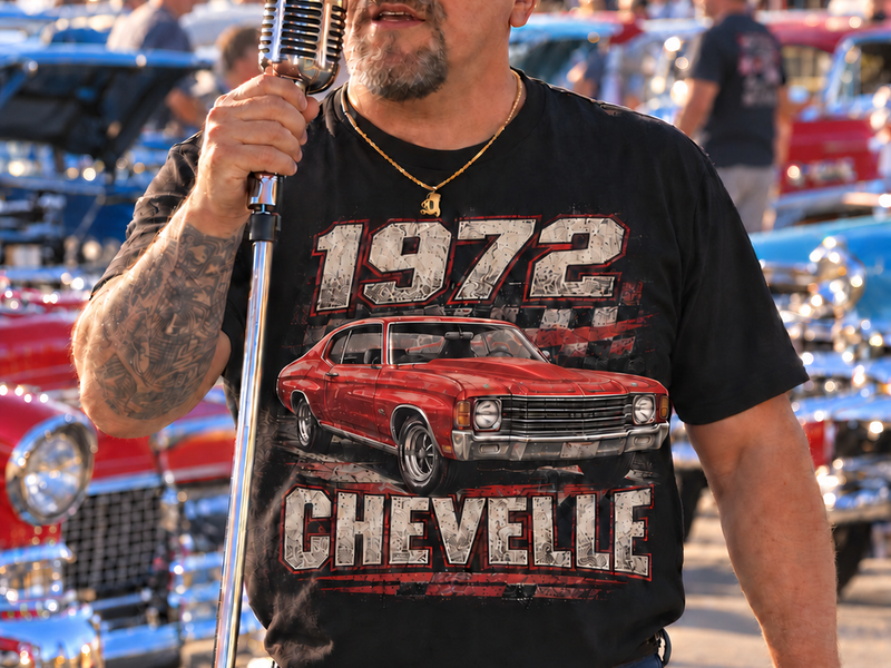 Lenny Thomas with the crowd at a car show